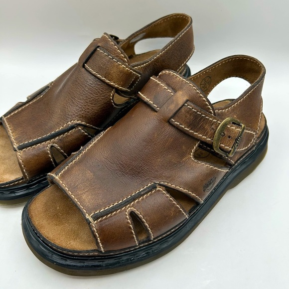 RARE DR MARTENS Sandals Mens SZ 10 
Brown Leather Fisherman Chunky 
ENGLAND Y2K - Picture 4 of 16
